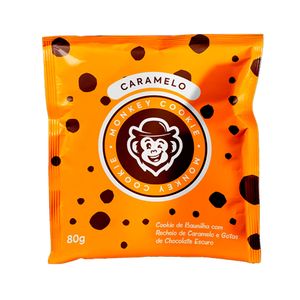 Biscoito Cookie de Baunilha Com Recheio de Caramelo Monkey 80g