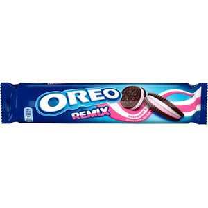 Biscoito Sabor Chocolate Com Recheio de Framboesa e Baunilha Oreo 157g
