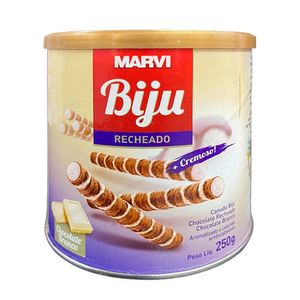 Canudo Recheado de Chocolate Branco Biju Marvi 250g