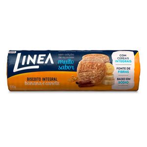 Biscoito Integral Sabor Banana e Canela Linea 120g