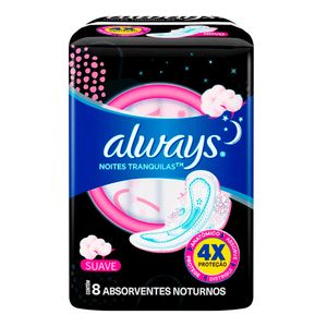 Absorventes Noturnos Suave Com Abas Always 8 Unidades