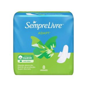 Absorvente Cobertura Suave Com Abas Sempre Livre 8 Unidades