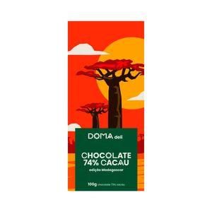 Chocolate 74% Cacau Madagascar Doma 100g