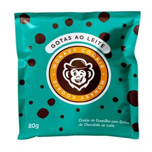 Biscoito Cookie de Baunilha com Gotas de Chocolate ao Leite Monkey 80g