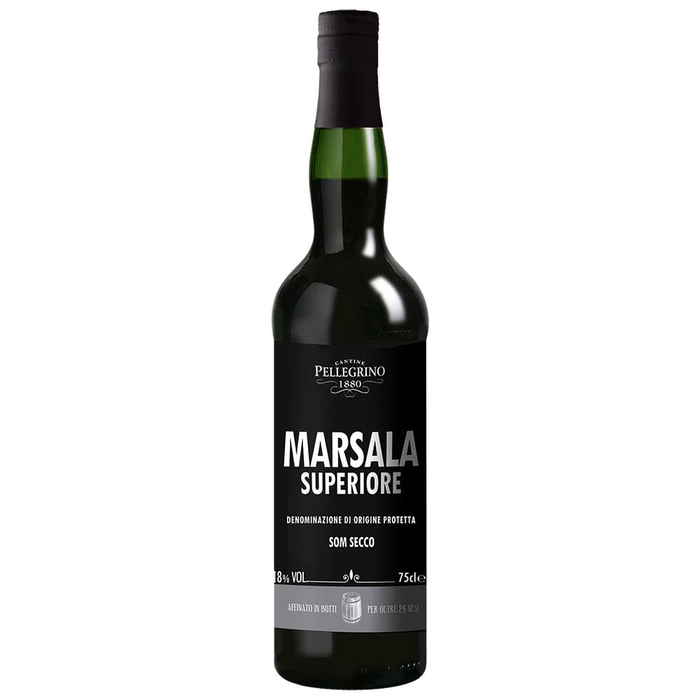 Vinho Cantine Pellegrino Branco Seco Itália Marsala Superiore Blend 750ml