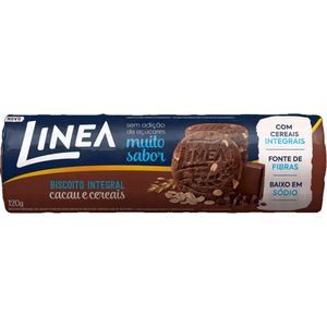 Biscoito Integral de Cacau e Cereais Sem Açúcar Linea 120g