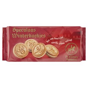 Biscoitos Speculaas Com Recheio Sabor Baunilha De Ruíter's 200g