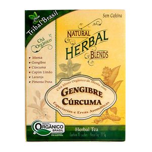 Chá Orgânico de Gengibre Cúrcuma Tribal 22,5g