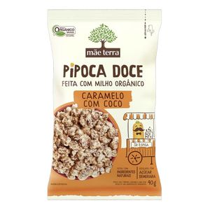 Pipoca Doce Orgânica Sabor Caramelo com Coco Mãe Terra 40g