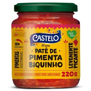 Patê de Pimenta Biquinho Levemente Picante Castelo 220g
