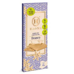 Barra de Chocolate Branco Sem Açúcar Haoma 80g