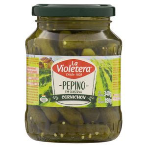 Pepino Cornichon em Conserva La Violetera 340g