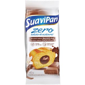 Bolinho de Baunilha com Recheio de Chocolate Zero Açúcar Suavipan 40g