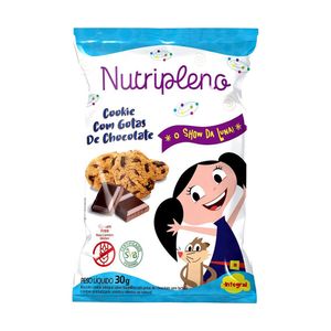 Cookies com Gotas de Chocolate Sem Glúten Vegano Nutripleno 30g