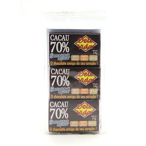 Chocolate Amargo 70% Cacau Sem Açúcar Deli Vida 42g