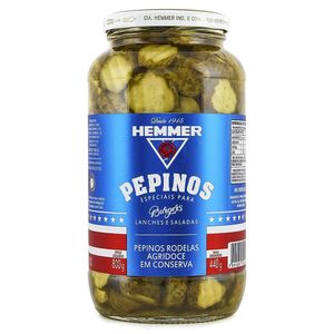 Pepinos Rodelas Agridoce Em Conserva Hemmer 800g