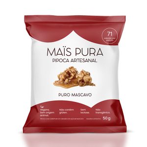 Pipoca Artesanal Sabor Puro Mascavo Mais Pura 50g