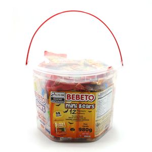 Balas de Gelatina de Sabores Sortidos Bebeto Mini Bears Kervan 980g