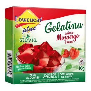 Gelatina em Pó Sabor Morango Lowçucar 10g