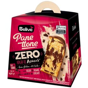 Panettone com Gotas de Chocolate Zero Açúcar Belive 420g