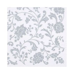 Guardanapo de Papel Arabesco Prata Ti-Flair 24x24cm