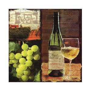 Guardanapo de Papel de Taça de Vinho Branco Ti-flair 24x24cm