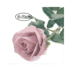 Guardanapo Branco Com Rosa Ti-Flair 24x24cm