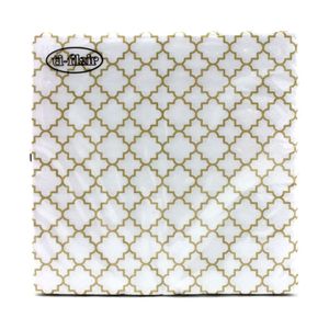 Guardanapo Design Renda Mini Branca/Dourada Ti-Flair 33x33