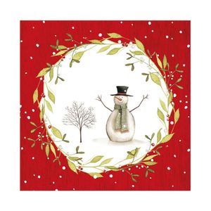 Guardanapo de Papel Guirlanda Boneco de Neve Ti-Flair 33x33cm