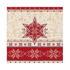 Guardanapo de Papel Decorado Natal Estrela Vermelha 33cm