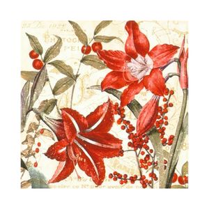 Guardanapo Decorado Natal Amaryllis 33cm