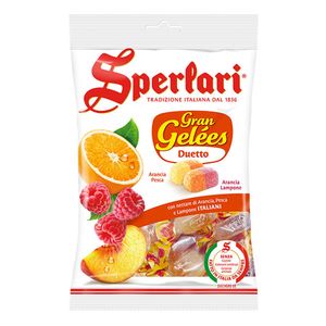 Bala de Gelatina Sabor Laranja, Pêssego e Framboesa Sperlari 175g