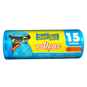 Saco de Lixo Com Alças Dover Roll 30l