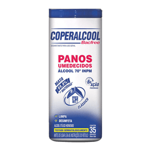 Panos Umedecidos Bacfree Álcool 70º INPM Coperalcool 35 unidades
