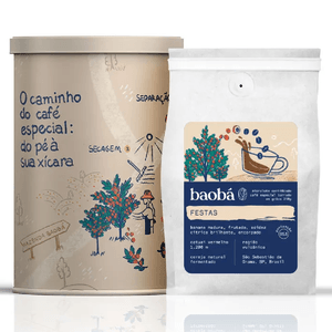 Café em Grãos Festas Lata Bege Baobá 250g