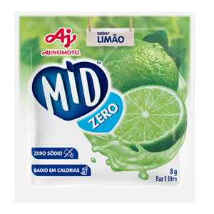 Refresco em Pó Sabor Limão Mid Zero 8g