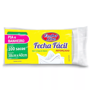 Saco de Lixo Reforçado Fecha Fácil Embalixo 100 Unidades
