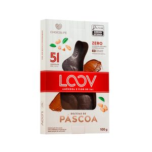 Chocolate ao Leite Com Amêndoas e Flor de Sal Loov Chocolife 100g