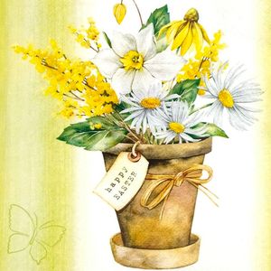 Guardanapo de Papel Buquê Feliz Páscoa Ti-Flair 33x33cm