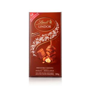 Chocolate Lindt Lindor Singles Ao Leite com Avelã 18 unidades 100g