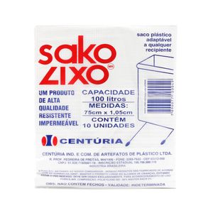 Sacos de Lixo Branco Sako Lixo Centúria 100L  10 Unidades