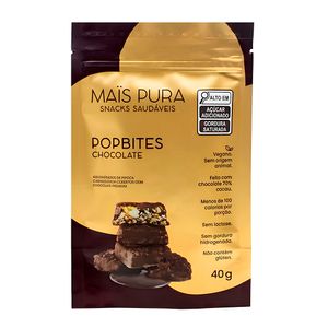 Snack Popbites de Chocolate Vegano Mais Pura 40g