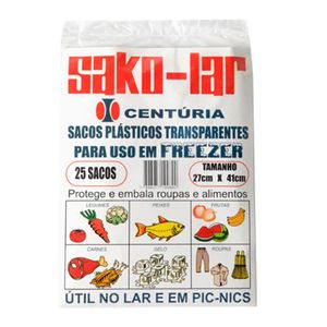 Sacos Pláticos Transparentes Para Uso em Freezer Centúria 25 Unidades