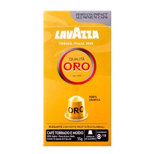 Café Torrado e Moído Qualità Oro em Cápsulas Lavazza 55g