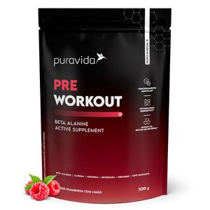 Suplemento Pre Workout Sabor Framboesa com Limão Puravida 220g