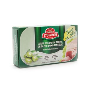 Atum Sólido em Azeite de Oliva Baixo em Sódio Ramirez 120g