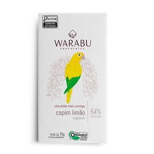 Chocolate Organico 64% Capim limão Warabu 70g