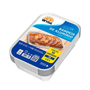 Bandeja de Alumínio com Tampa Wyda 10 Unidades 1,5L