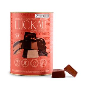 Bombom de Chocolate 54% Cacau com Creme de Avelã Luckau 198g