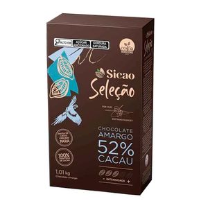 Chocolate Amargo 52% Cacau Sicao 1,01kg